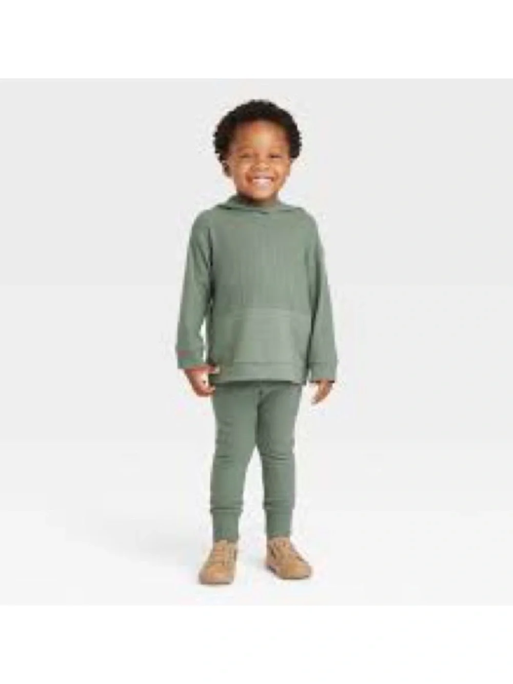 Grayson Collective Toddler Cozy Waffle Hoodie & Leggings Set - Green 3T